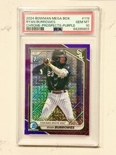 2024 Bowman Mega Box Ryan Burrowes Chrome Prospect Purple /250 Psa 10