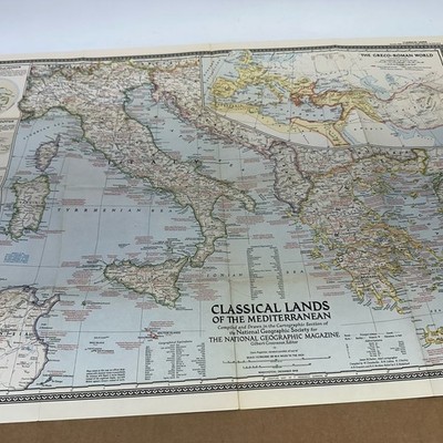 Vintage Map Classical Lands Greco - Roman World National Geographic 1949