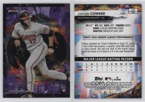 2024 Topps Finest Rare Purple Refractor /125 Colton Cowser #255 Rookie RC