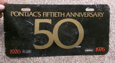 1976 Pontiac 50th Anniversary Advertising License Plate Orig Trans Am Firebird