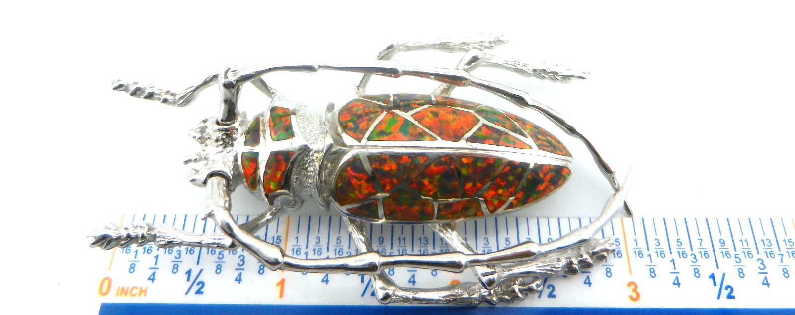 Kovel Large Beetle Pin Solid Sterling Silver 3D P… - image 9