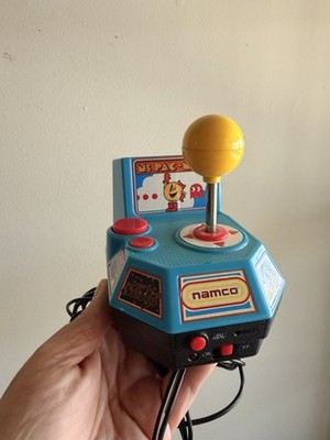 Namco  Ms Pac Man Mini Arcade Game Yellow Joystick Red Bottoms Blue Console
