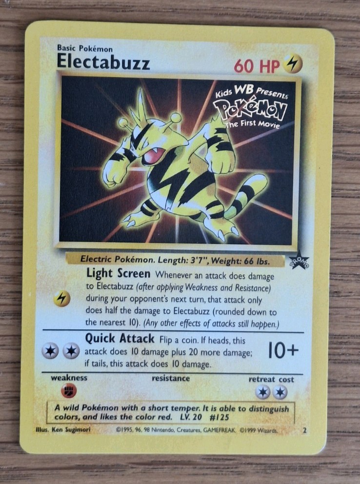 Pokémon TCG Electabuzz #2 Black Star Promo Card First Movie Edition