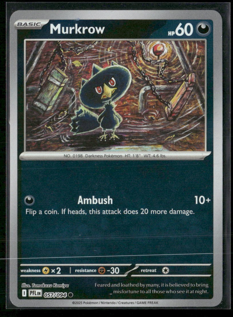 Murkrow ME02: Phantasmal Flames 057/094 Reverse Holo NM