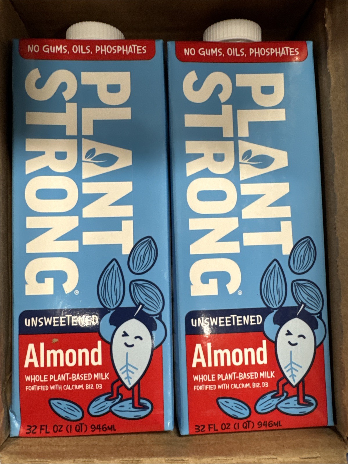 PLANTSTRONG Almond Milk Unsweetened 32oz (6 Pack) and Recipe