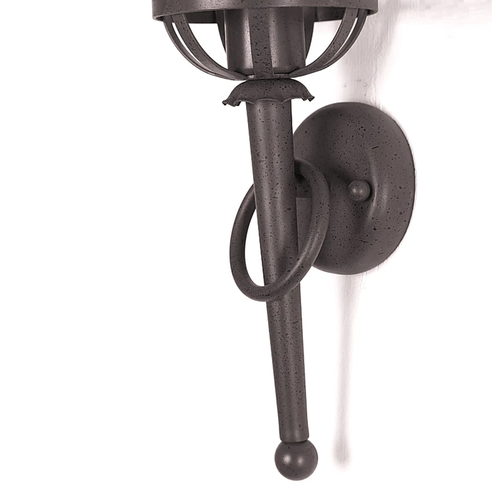 Wandleuchte Wandfackel Fackelleuchte 230V Wandlampe Rostoptik E27 Rustikal  - Bild 2 von 4