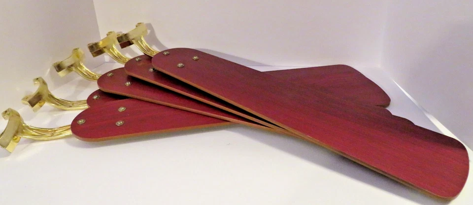 Ceiling Fan Blades Reversable Replacement Wood Grain Used Set of 5 Blades - Image 2 of 4