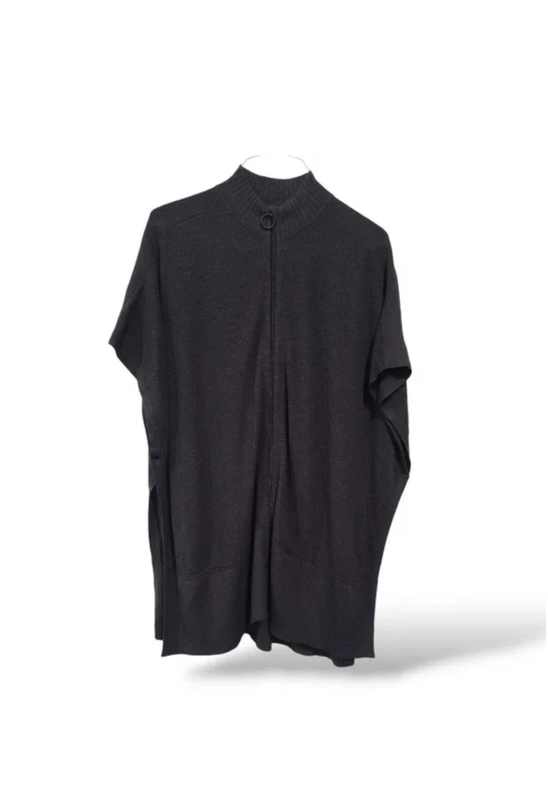 Lululemon Poncho One Size Call Me Cozy Charcoal Zip Up Cotton Yak Blend Knit