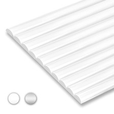 10-Pack Peel and Stick Backsplash Tile Edge Trim - Self-Adhesive 12" White Corne