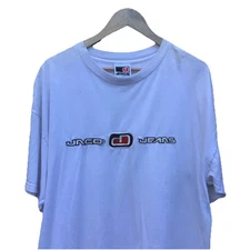 Vintage JNCO Jeans Embroidered Logo Tee White Men’s XL Y2K Streetwear
