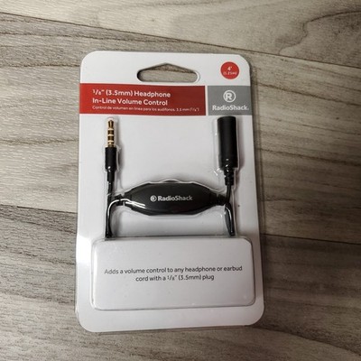 NOS Radio Shack 1/8 3.5mm Headphone In-line Volume Control 4 Ft NEW