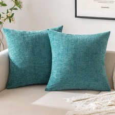 EMEMA Square Throw Pillow Covers 18x18 Inch Pack of 2 Soft Chenille Decorativ...