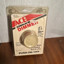 Vintage NEW Ace Hardware Dimmer Light Switch In Package NOS 600 watt #31770