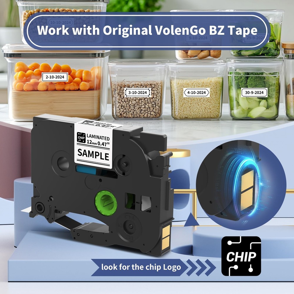 PTouch Label Maker Machine with Waterproof Tape for Home and Office Organization