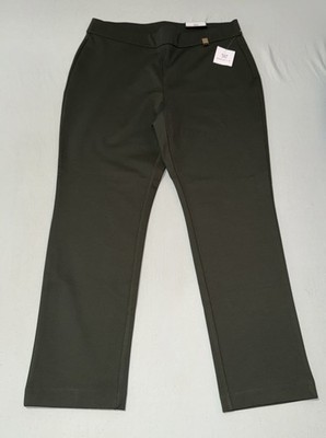 RAFAELLA COMFORT Women s Slim Leg Stretch Green Pull On Pants Sz 16 NWT