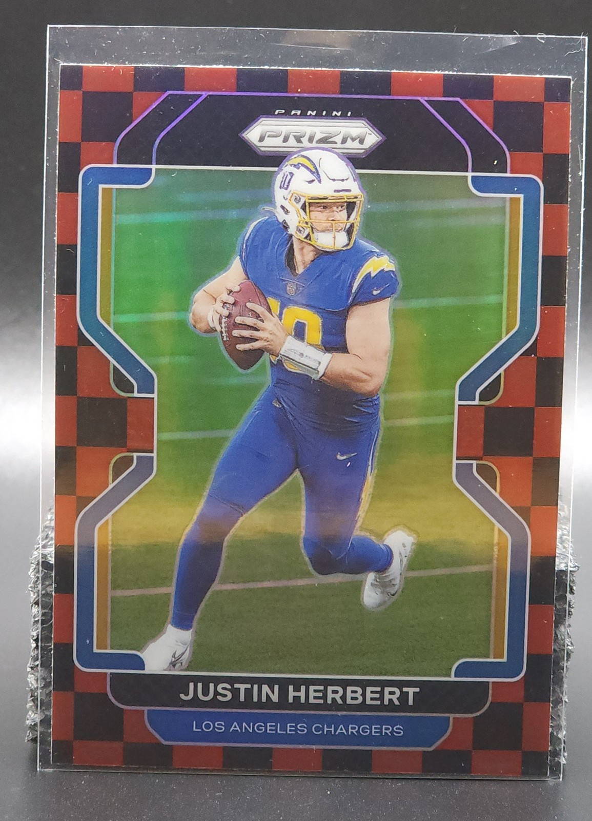2021 Panini Prizm #169 Justin Herbert Black and Red Checker