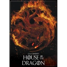 Ata-Boy GOT House of The Dragon Flaming Targaryen Sigil 2.5 X 3.5 Inch Magnet