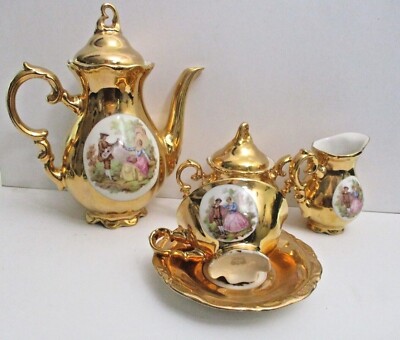 Bavaria Germany Porcelain 24K Gold Gilded Coffee Tea Demi-Tasse ...