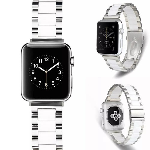 Ceramic Ladies Watch Band Stainless Steel Bracelet For Apple Watch Series 6 5 SE - Picture 7 of 14