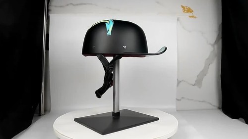Vintage Open Face Motorcycle Half Helmet Baseball Cap Bike Scooter Jet Helmets - Video 1 of 1
