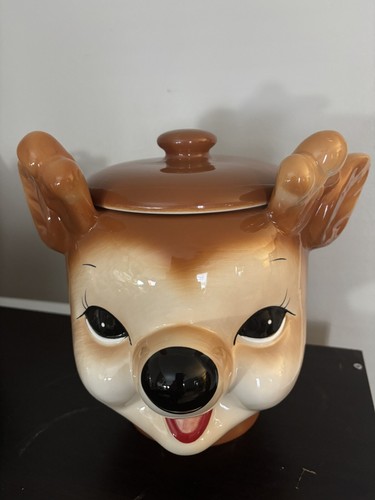 NEW Pottery Barn Cheeky Reindeer Cookie Jar 9" Sold Out Christmas 2024-New In Bo - Picture 6 of 7