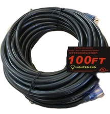 10 Awg Heavy Duty Lighted  10 gauge Extension Cord 100 ft 10 3 Indoor Outdoor