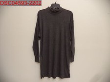 Socialite Women's Dark Grey Mock-Neck Long Sleeve Soft Sweater Dress, Size M