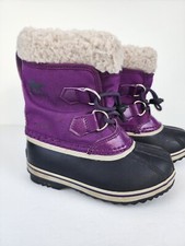 Sorel Purple Waterproof Insulated Pac Snow Boots Youth Sz 10 NC1962-594