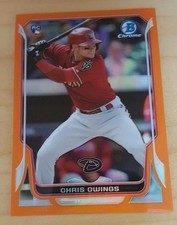 2014 Bowman Chrome #24 Chris Owings Orange Refractor Rookie Card #19/25 Arizona