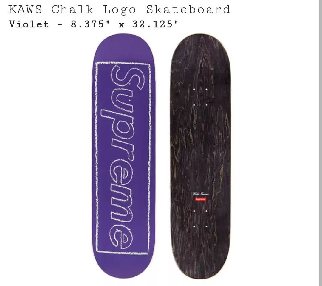 KAWS Chalk Logo Skateboard supreme