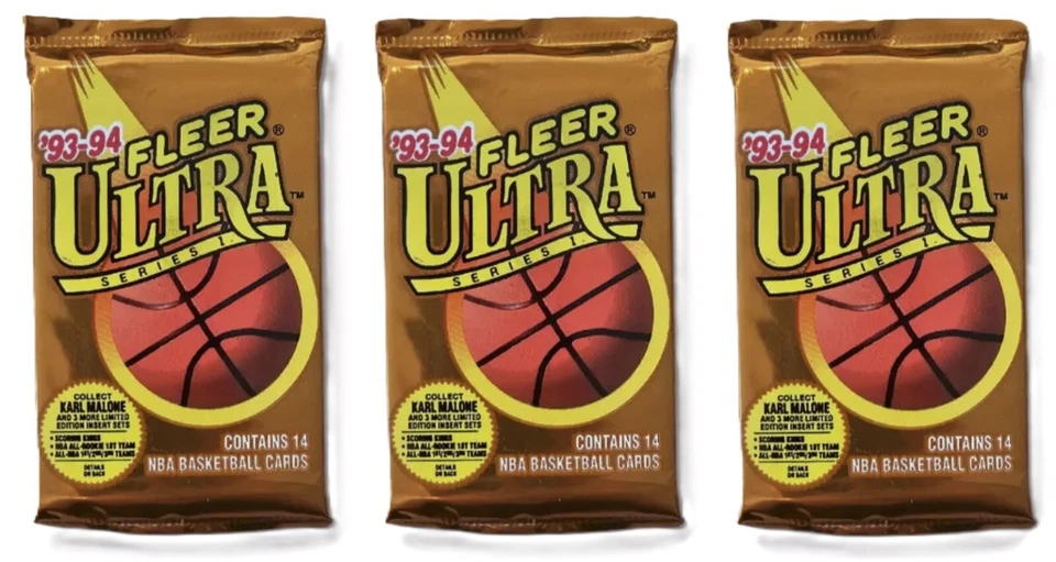 1993-94 Fleer Ultra Basketball Series 1 - Factory Sealed 3x Packs - Scoring King