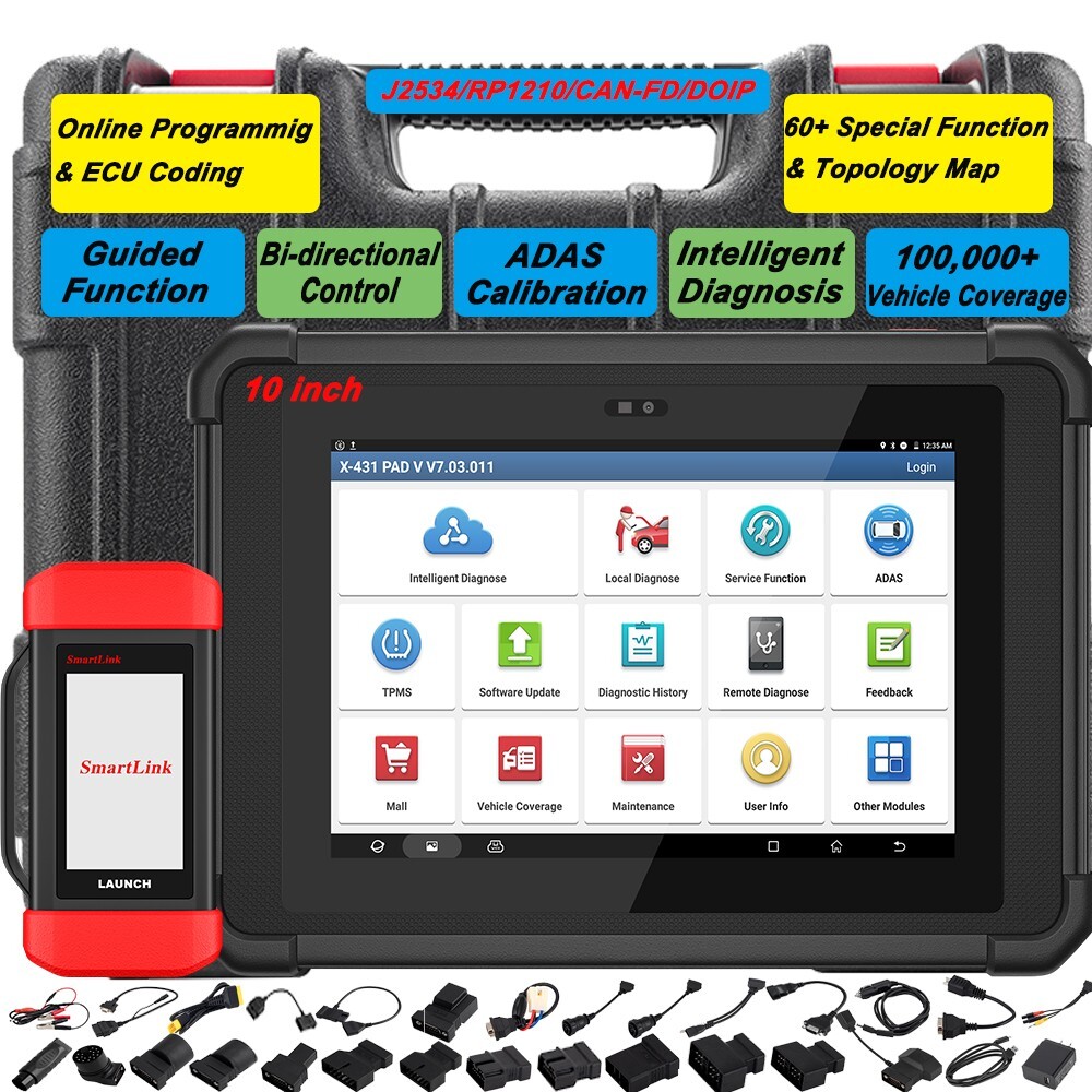 LAUNCH X431 PAD V VII OBD2 Online Programming ECU Coding Diagnostic Scanner Tool-image