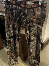 Realtree Mens Large 36/38 Camo Long Johns Underwear Poly Base Layer Poly Hunting