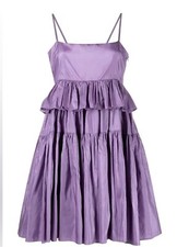 NWT Cynthia Rowley Lilac Purple peplum smock 100 % silk dress size 4 Retail $465