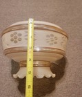 Vintage 6.75”Amber Ruffle Round Electric Glass Hurricane Lamp Shade Nice  — photo 5