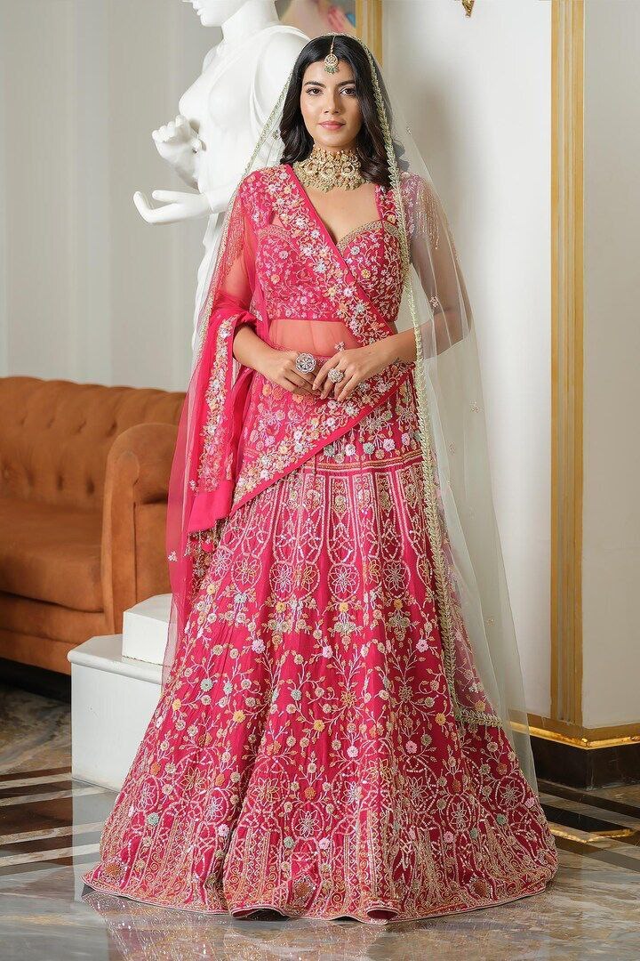 Designer Heavy Pink Bridal Lehenga Exclusive Wedding Bridal