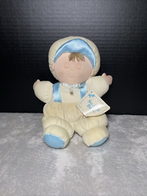 Vintage Eden Plush Sleeping Baby Boy Doll Soft Velour Closed Eye Toy Lovey 11''