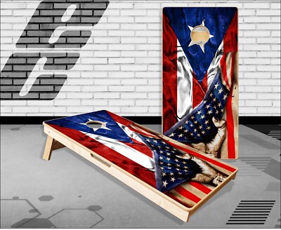 Puerto Rican Flag Cornhole Boards Bean Bag Toss Game