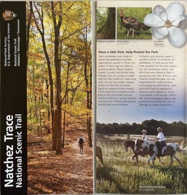 New NATCHEZ TRACE TRAIL   NATIONAL PARK SERVICE UNIGRID BROCHURE Map  3 STATES