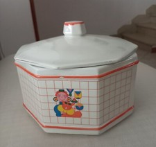 Biscottiera Ceramica Gran Turchese Colussi Perugia Santucci Deruta 1980