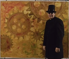 Steam punk original industrial￼ Canvas painting￼ 72”X 60”AbstractModernXL,5ftX6