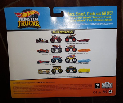 Hot Wheels Monster Trucks Arena Smashers & Truck Set w/2 Free Diecast Cars!