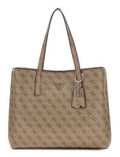 Image of GUESS shoulder bag Meridian II Girlfriend Tote Bag Latte Logo