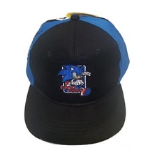 Sonic The Hedgehog Sonic Modern Screen Emblem Flat Brim Snapback Cap Hat NEW