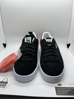 Puma Suede Classic XXI 21 Low Casual Sneakers Black Red 374915-37