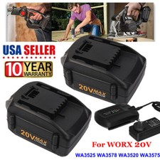 2X For WORX 20V MAX Extend Lithium Battery / Charger WA3520 WA3525 WA3575 WG155