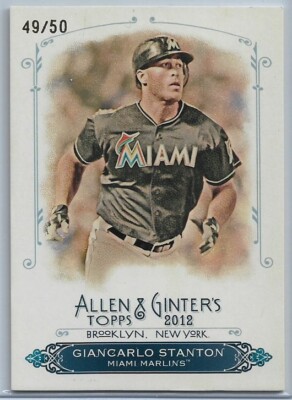2012 Topps Allen & Ginter Giancarlo Stanton RIPPED Rip Card #'d /50 Marlins