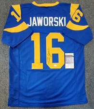 LOS ANGELES RAMS RON JAWORSKI AUTOGRAPHED SIGNED JERSEY JSA COA   