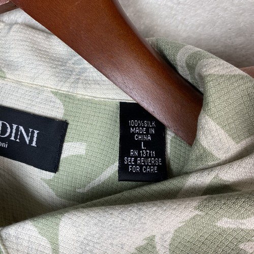 Brandini Le Collezioni Mens Size Lg Silk Short Sleeve Hawaiian Shirt Floral - Picture 8 of 13