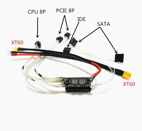 DC-ATX-600W 12V input DC-ATX Peak PSU Pico ATX Switch 2xPCIE 8pin CPU 4+4Pin